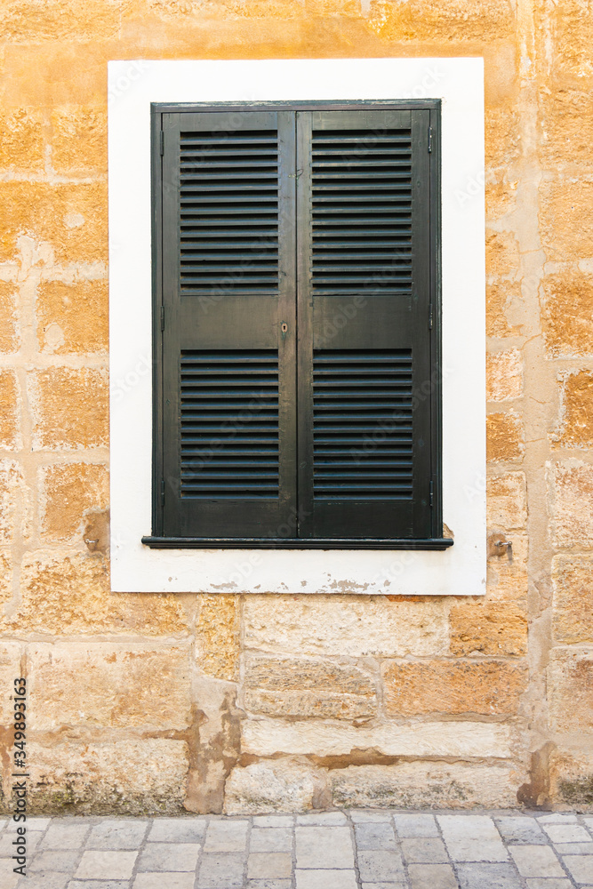 nice typical menorca window (balearic islands, spain)