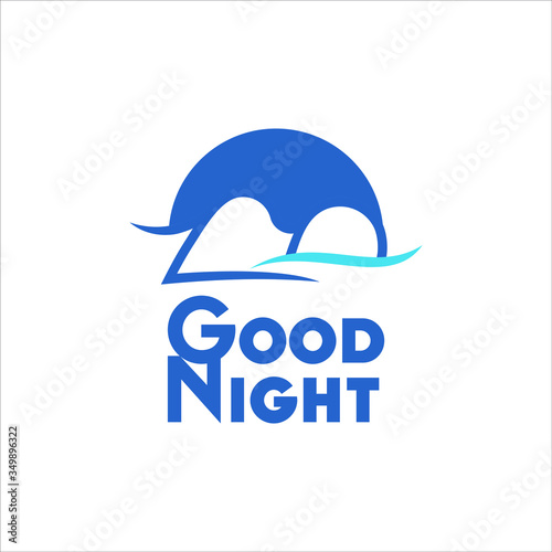 modern abstract sleep logo human vector relax and rest illustration night design template inspiraiton