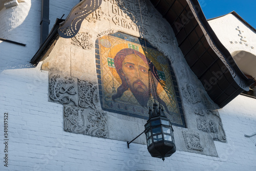 Fragment of the Cathedral of the Intercession of the Holy Virgin. Marfo-Mariinsky Convent of Mercy. Moscow. Russia photo