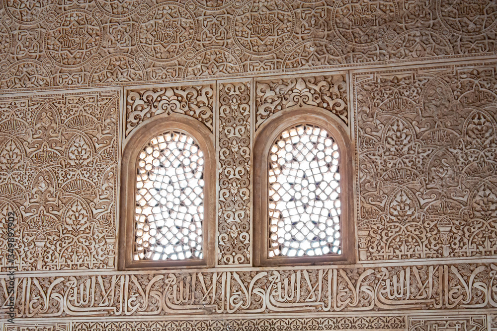 Windows of a palace in the alhambra