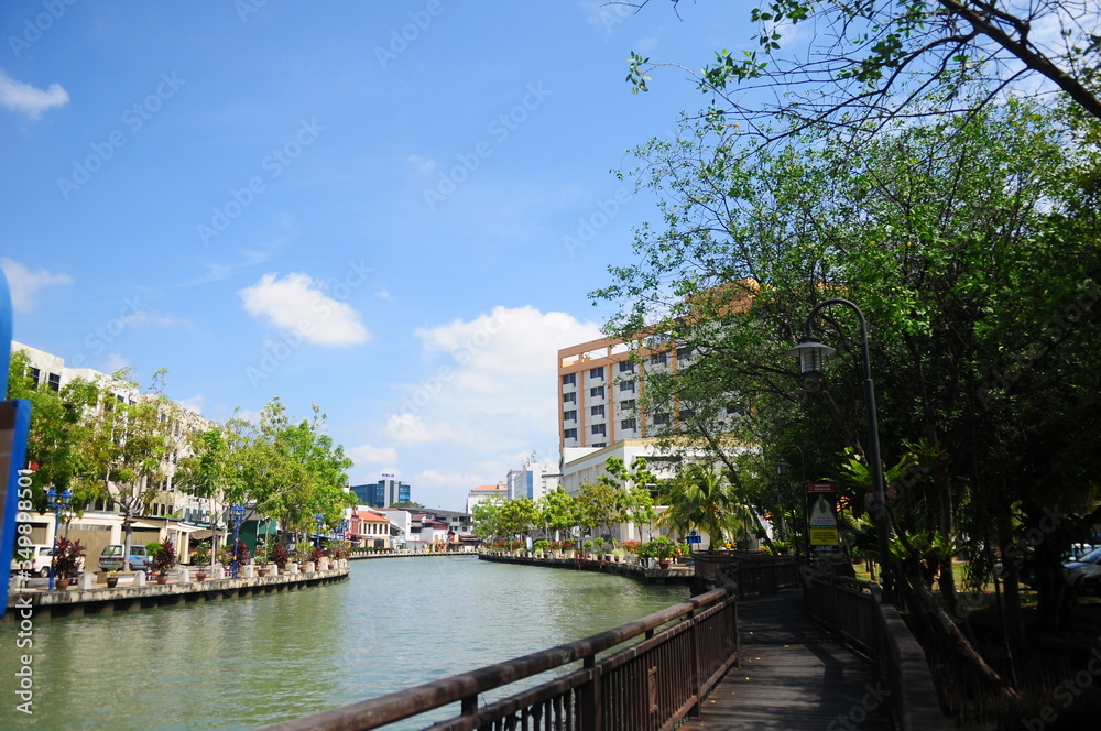 Melaka River in Melaka City, Malaysia.