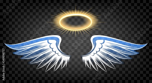 Angel wings with nimbus