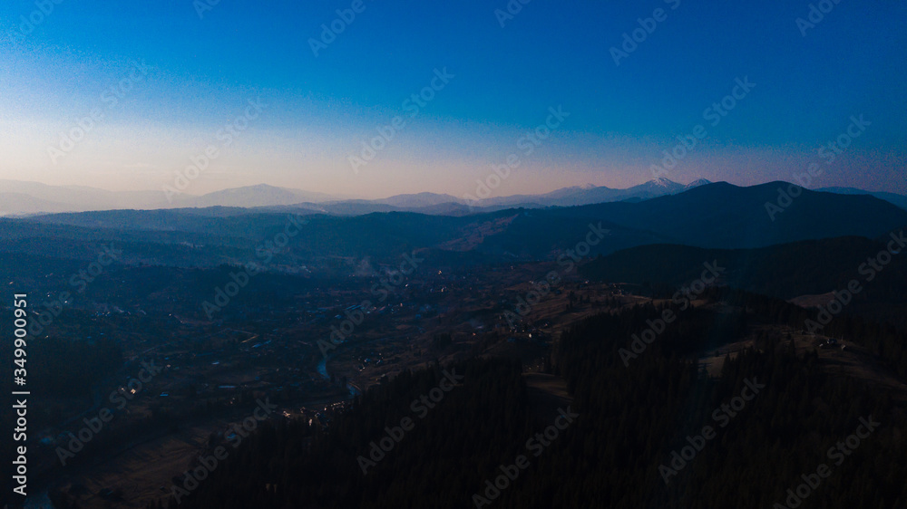 Carpathian mountains landscape pine forest needles aerial photography. Carpathian mountains landscape pine forest needles aerial photography.