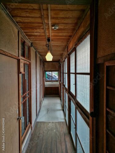 Corridor scenery of an old Japanese-style inn