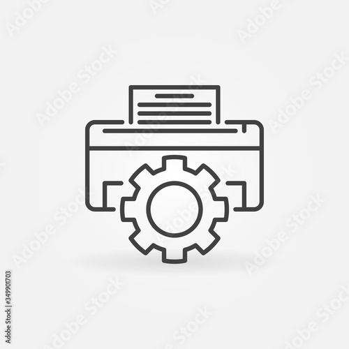 Printer Repair vector concept icon or sign in outline style