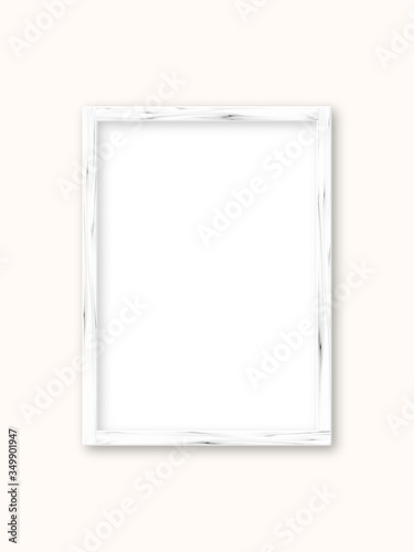 Realistic wood picture frame isolated on white background. Frame for your presentations.