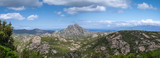 Panorama of the mountains in the Desert des Agriates, Corsica