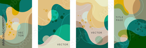 Set of abstract backgrounds. Free-form background. Vector illustration.