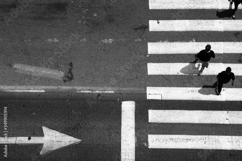 Pedestrian crossing the road photo