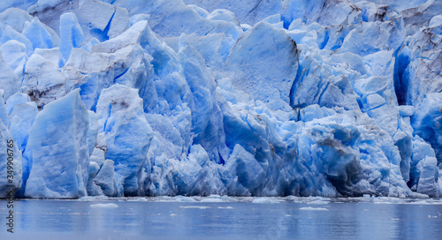 Close up View to the Grey Glacier, the Southern Patagonian Ice Field, near the Cordillera del Paine, Chile