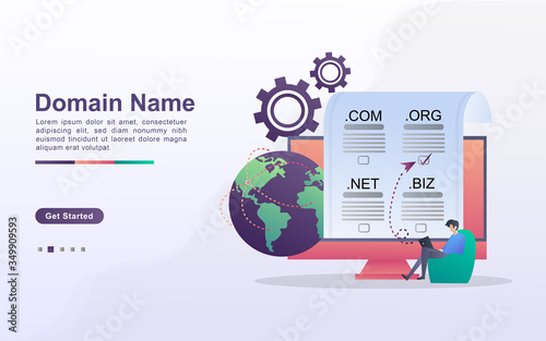 Landing page template of domain name in gradient effect style