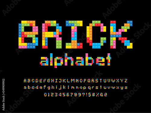 Vector alphabet design made of color blocks.