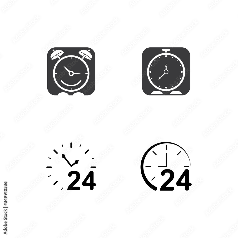 Time vector icon , 24 Hour icon vector illustration design template Time vector icon , 24 Hour icon vector illustration design template