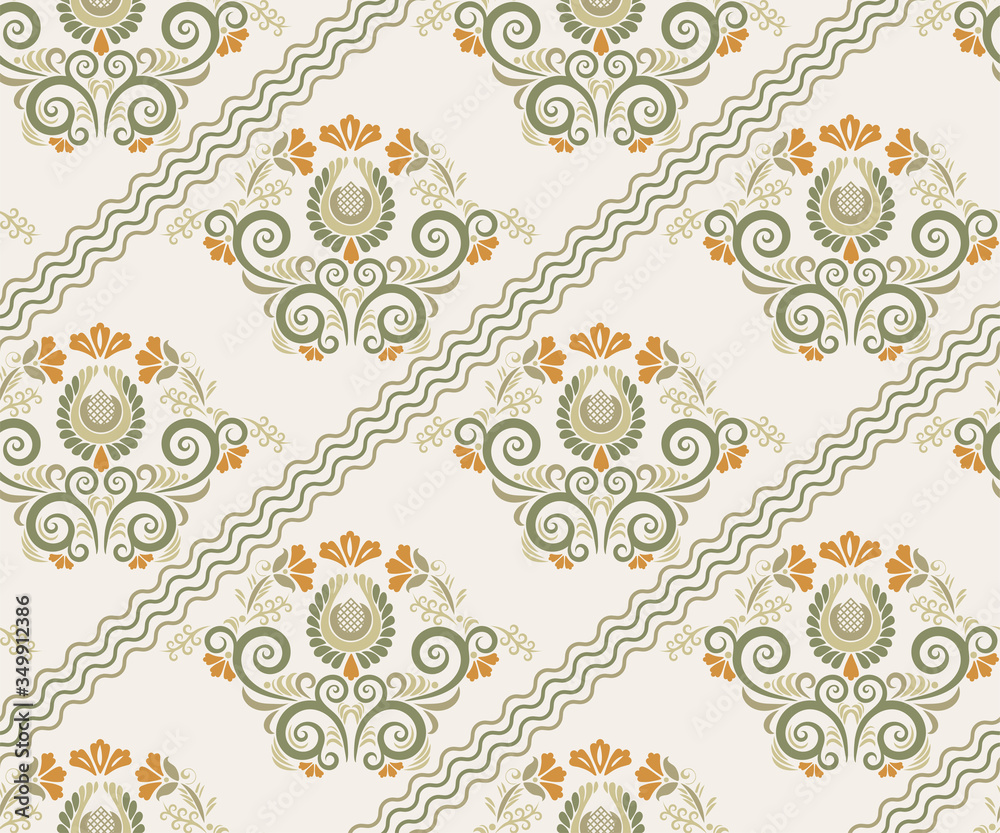 Vector ornamental hand drawing decorative background. Ethnic seamless pattern ornament. Vector pattern. Print for textile, cloth, wallpaper, scrapbooking