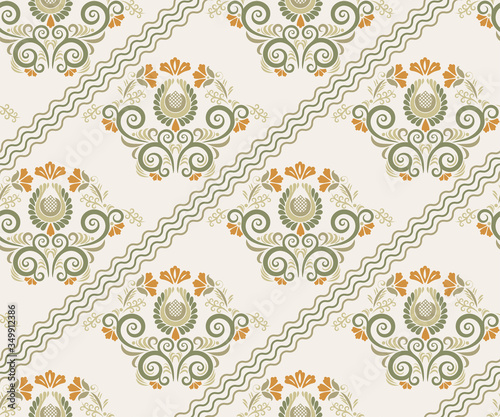 Vector ornamental hand drawing decorative background. Ethnic seamless pattern ornament. Vector pattern. Print for textile, cloth, wallpaper, scrapbooking