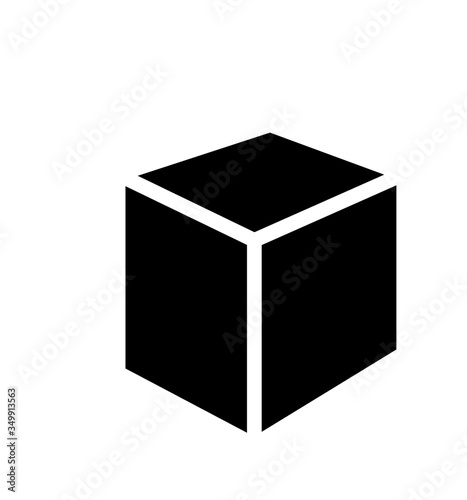 cube black icon vector illustration on the white background