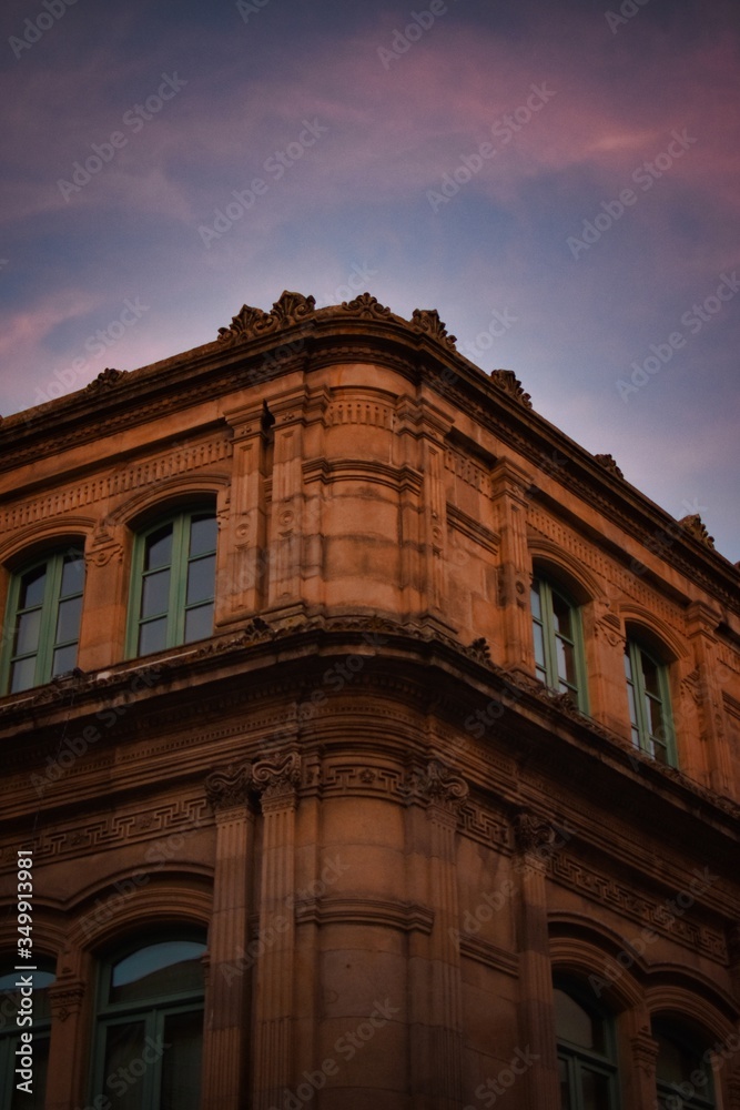Obraz premium Vigo architecture at sunset.