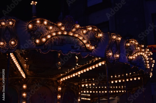 Carousel for children at night.