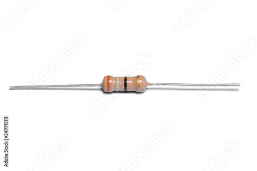 Canvas Print Resistor diode component isolated on white background
