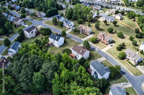 Aerial view of a beautiful sub division in Suburbs of Atlanta , GA USA 