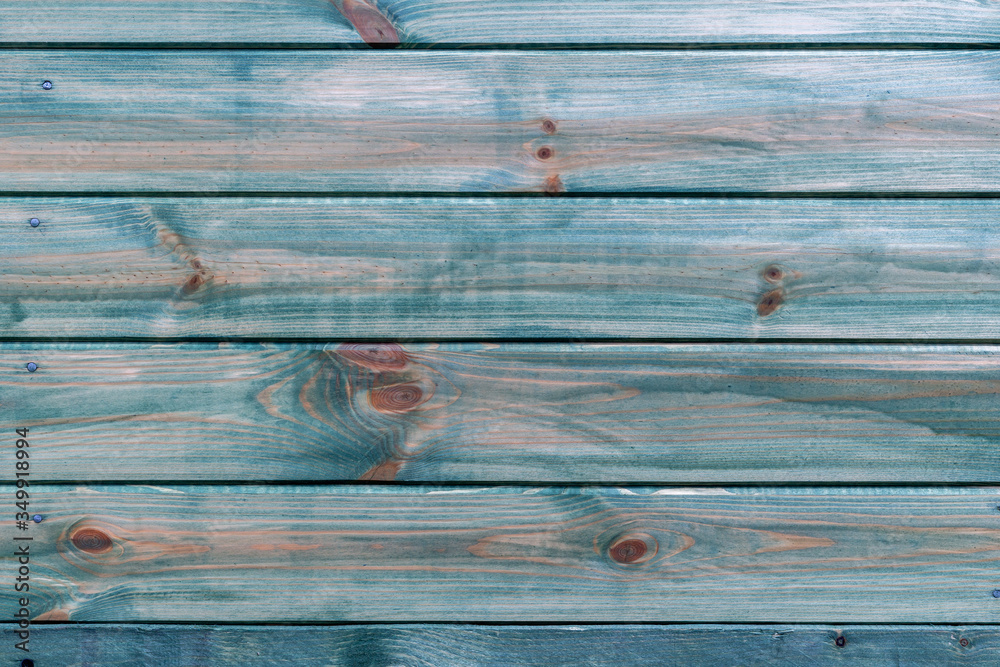 Fototapeta premium Old blue painted board with natural patterns
