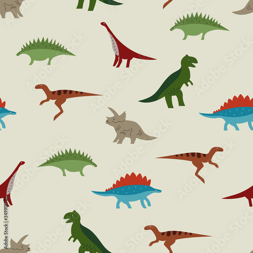 Seamless color Dino pattern