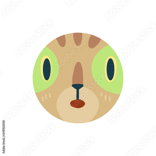 Highlights Stories cover, avatar, emoji: amazement and surprised. Cute funny cat face.