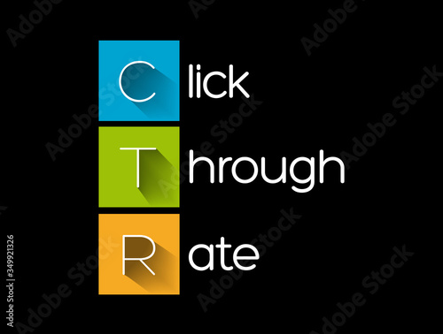 CTR - Click Through Rate acronym, business concept background