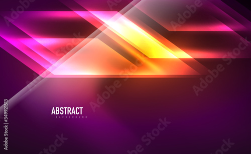 Dynamic neon shiny abstract background. Trendy abstract layout template for business or technology presentation, internet poster or web brochure cover, wallpaper