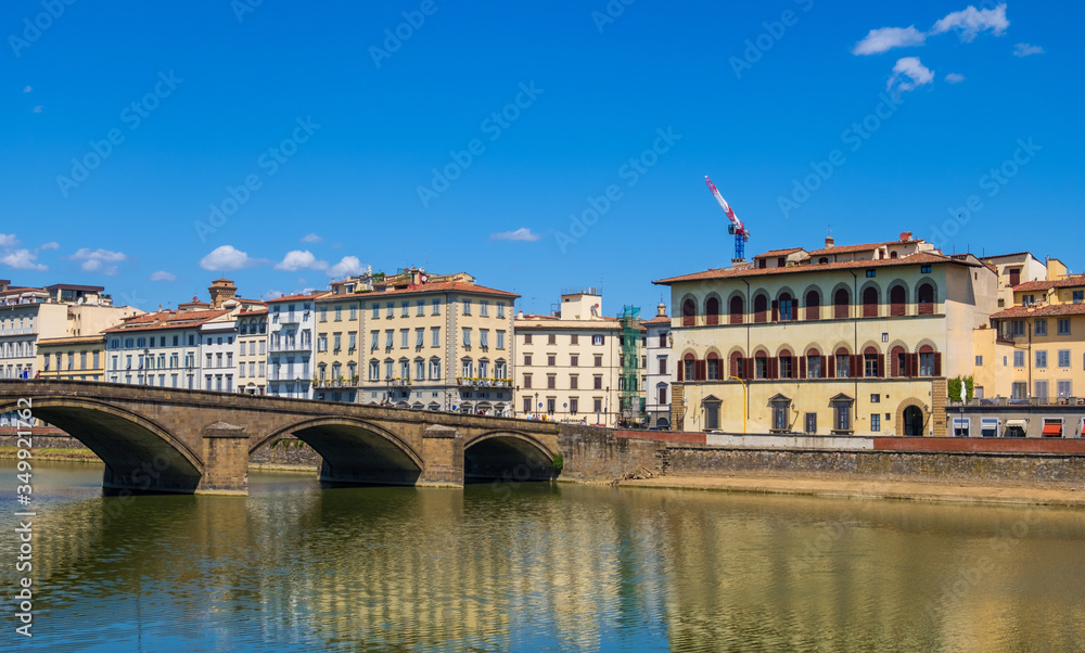 Ponte alla Carraia Bridge over River Arno in Florence, Tuscany, Italy