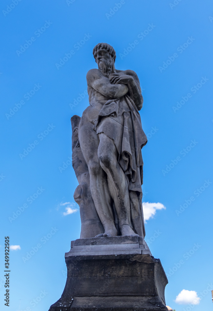 Four Seasons Winter statue Ponte Santa Trinita Florence Tuscany Italy