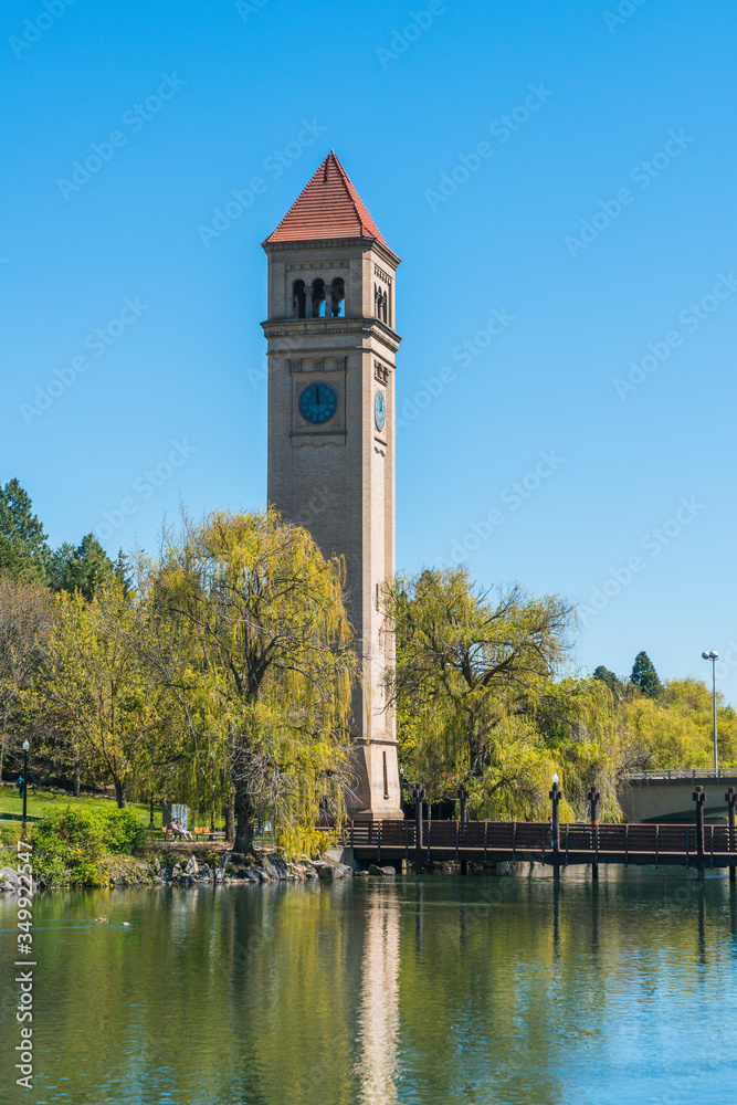 watch tower in Riverfront Park on the sunny day,Spokane,Washington,usa.