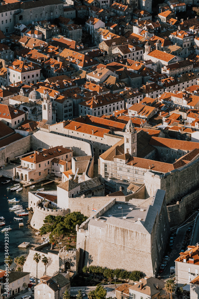 aerial view of the old town of dubrovnik croatia