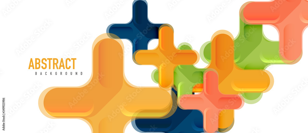 Glossy multicolored plastic style cross composition, x shape design, techno geometric modern abstract background. Trendy abstract layout template Glossy multicolored plastic style cross composition, x shape design, techno geometric modern abstract background. Trendy abstract layout template