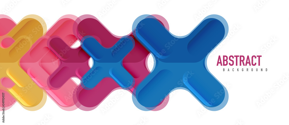 Glossy multicolored plastic style cross composition, x shape design, techno geometric modern abstract background. Trendy abstract layout template Glossy multicolored plastic style cross composition, x shape design, techno geometric modern abstract background. Trendy abstract layout template