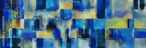 geometric mosaic abstract background with teal blue, dark khaki and very dark blue colors