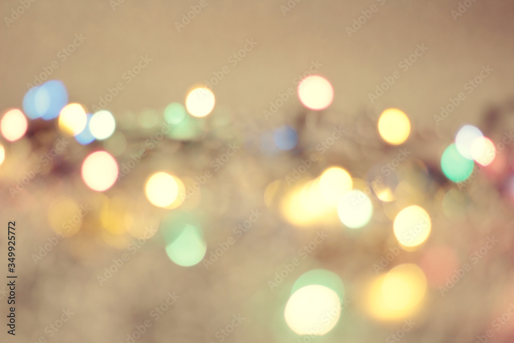 Fototapeta premium Christmas background. Festive elegant abstract background with bokeh lights and stars