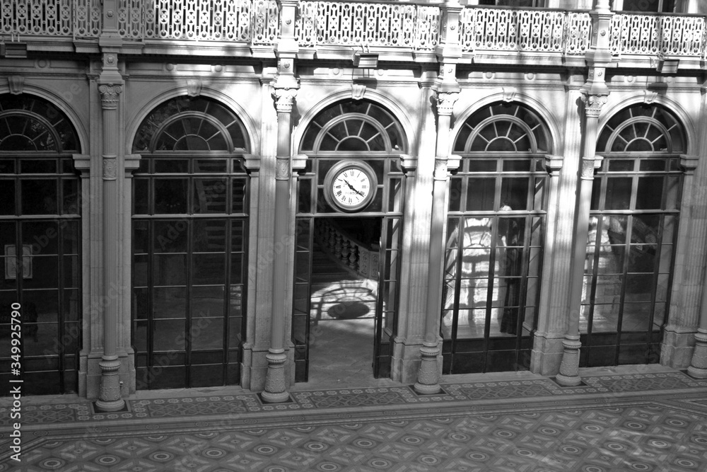 Porto, Portugal - August 19, 2015: Interior view of the Stock Exchange Palace (Palácio da Bolsa) in Porto. Built in 1834, this building is in neoclassical style. Porto, Portugal - August 19, 2015: Interior view of the Stock Exchange Palace (Palácio da Bolsa) in Porto. Built in 1834, this building is in neoclassical style.