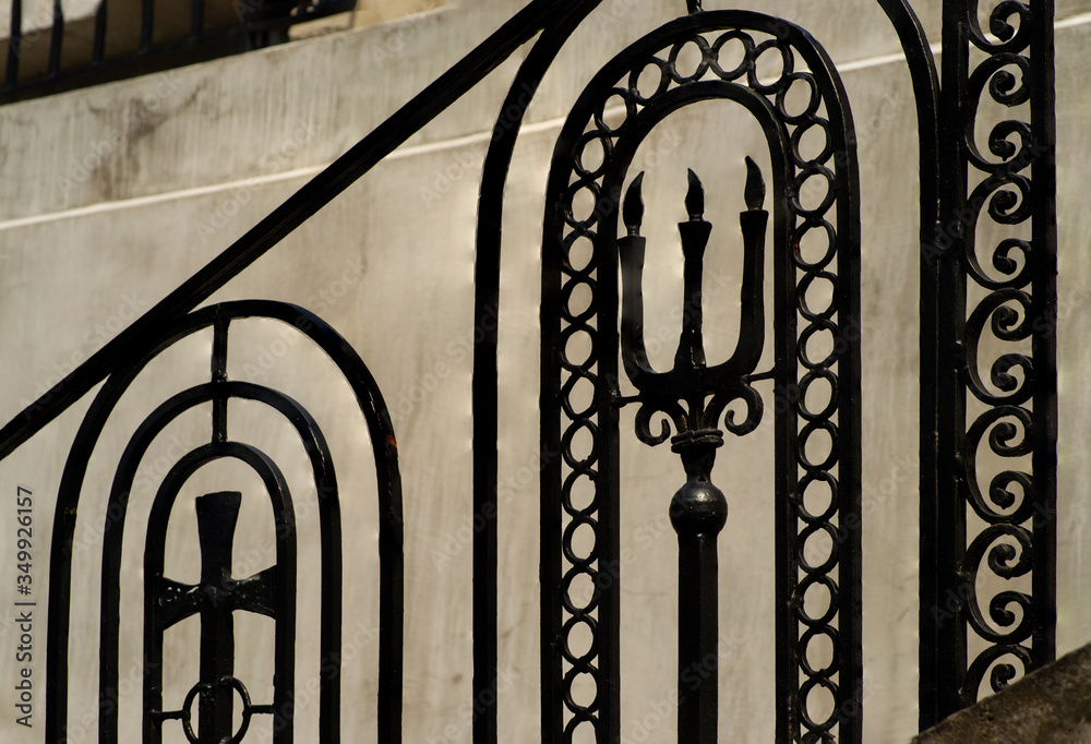 Naklejka premium decorative elements of wrought iron fence