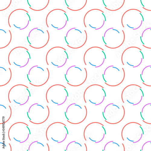 Seamless multicolored fituristic half circles seamless pattern tech Background. Vector Abstract Grid Background. photo