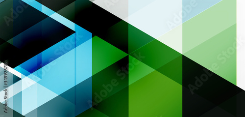 Geometric abstract background, mosaic triangle and hexagon shapes. Trendy abstract layout template for business or technology presentation, internet poster or web brochure cover, wallpaper