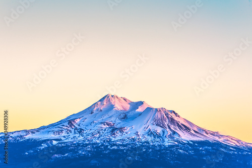 scenic view of mt Shesta when sunset in California usa.