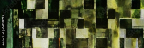 grunge geometric abstract mosaic pattern graphic element with very dark green, dark khaki and dark olive green colors