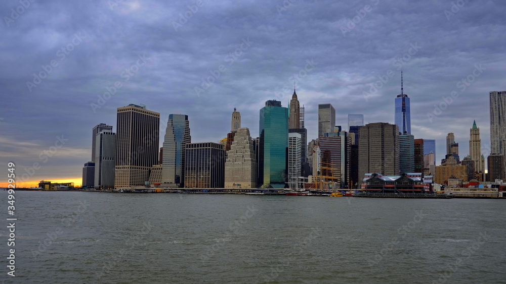 New York Manhattann Brooklyn bridge  Hudson River