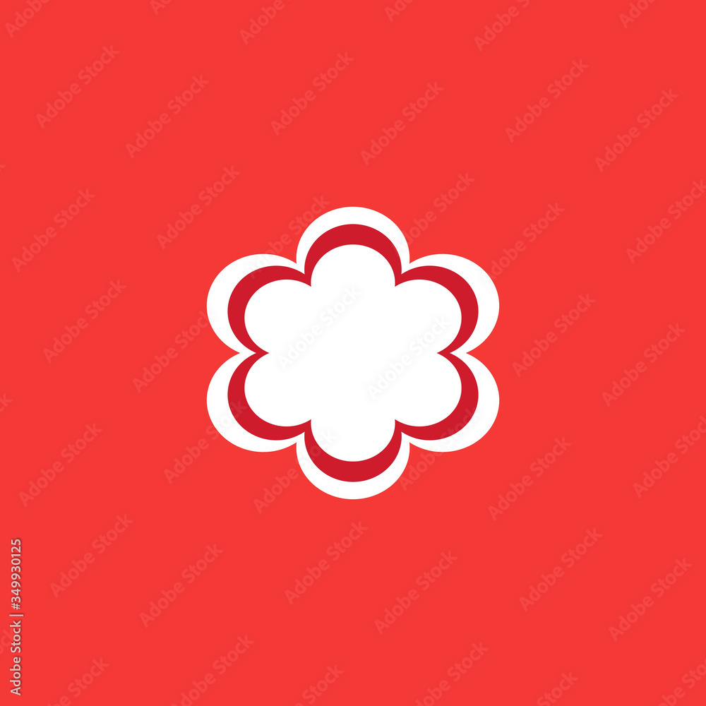 red flower on white background