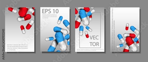 Medical design for the design of hospitals and sites. 
Medicine, pills, pills on a white background. Stock vector.