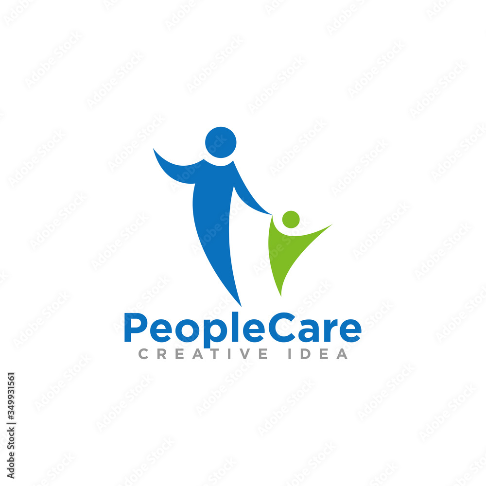 People Care Logo Design Vector