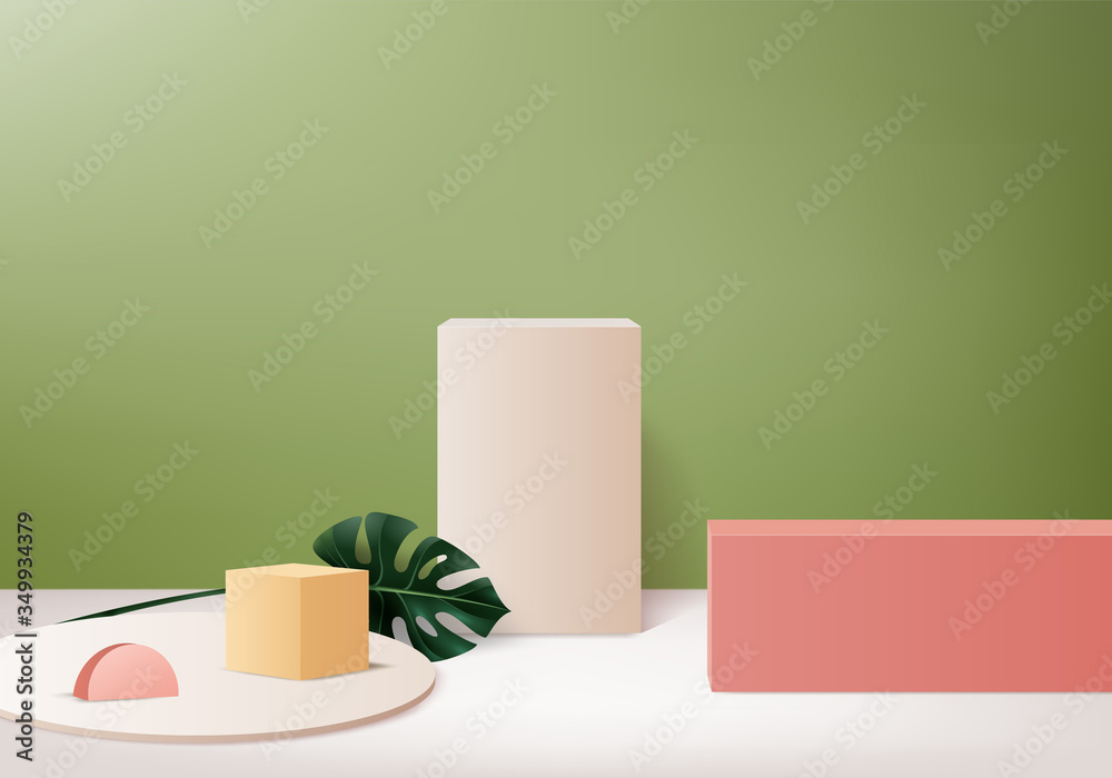 Minimal green Podium and scene with 3d render vector in abstract background composition, 3d illustration mock up scene geometry shape platform forms for product display. stage for awards in modern. Minimal green Podium and scene with 3d render vector in abstract background composition, 3d illustration mock up scene geometry shape platform forms for product display. stage for awards in modern.