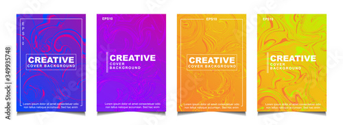 Set of trendy gradient cover design abstract background template with dynamic soft colorful and wavy fluid shapes. Vector a4 layout can use modern poster, flyer, annual report, book, presentation