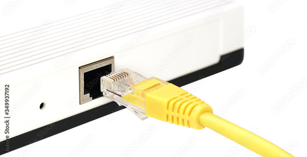 Macro shot of network connection plug RJ-45,LAN network connection ethernet cable . Macro shot of network connection plug RJ-45,LAN network connection ethernet cable .